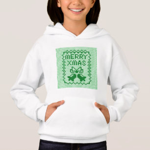 Ugly sweater pattern jingle bells and Merry Xmas w