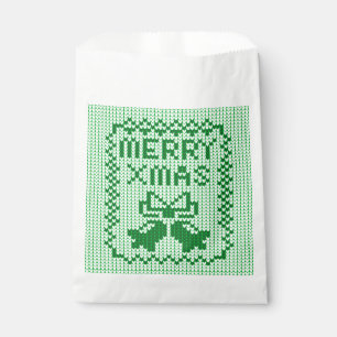 Ugly sweater pattern jingle bells and Merry Xmas w Favour Bag
