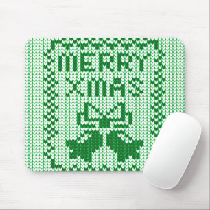 Ugly sweater pattern jingle bells and Merry Xmas w Mouse Pad