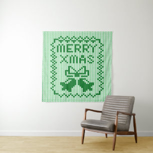 Ugly sweater pattern jingle bells and Merry Xmas w Tapestry