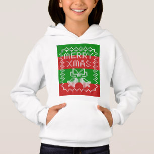 Ugly sweater pattern jingle bells Merry Xmas yarn