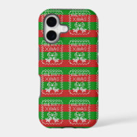 Ugly sweater pattern jingle bells Merry Xmas yarn