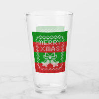 Ugly sweater pattern jingle bells Merry Xmas yarn