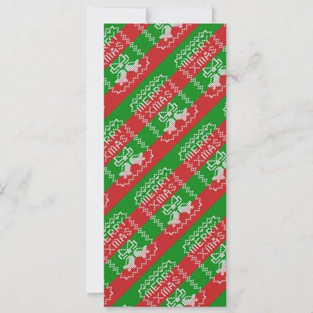 Ugly sweater pattern jingle bells Merry Xmas yarn Save The Date (Front)