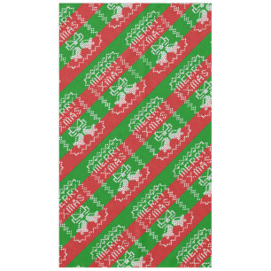 Ugly sweater pattern jingle bells Merry Xmas yarn Tablecloth