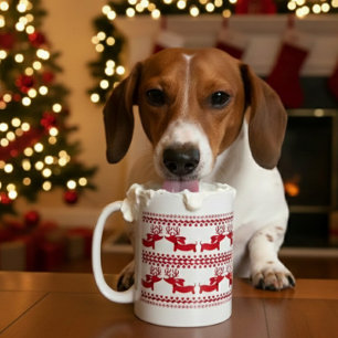 Ugly Sweater Reindeer Dachshund Tea Coffee Mug