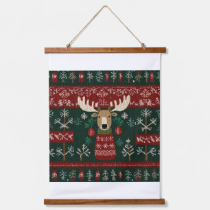 Ugly sweater reindeer hanging tapestry