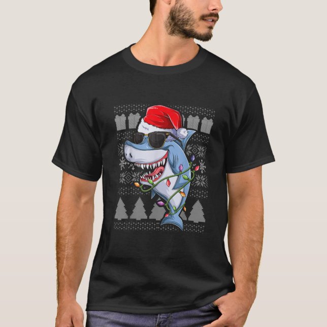 Ugly Sweater Santa Claus Shark Boys Apparel Kids C (Front)