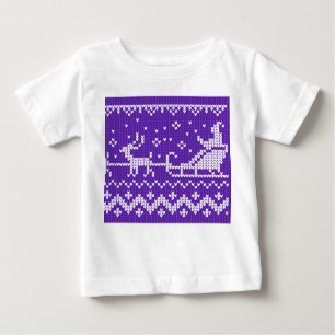 Ugly sweater Santa Claus sleigh and reindeers