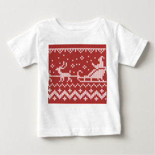 Ugly sweater Santa Claus sleigh and reindeers