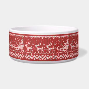 Ugly sweater Santa Claus sleigh and reindeers