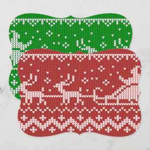 Ugly sweater Santa Claus sleigh and reindeers