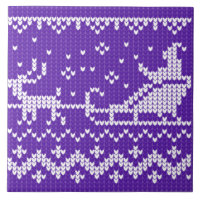 Ugly sweater Santa Claus sleigh and reindeers