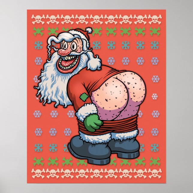 Ugly Sweater Santa Moon Poster (Front)