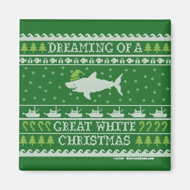 Ugly Sweater Santa Shark Magnet (Front)