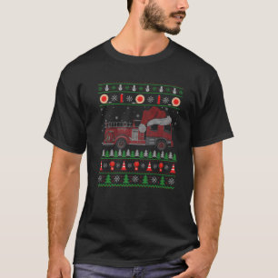 Ugly Sweater Style Fire Truck Fireman Firefighter
