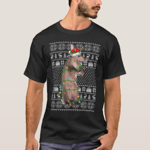 Ugly Sweater Style Xmas Lights Santa Aardvark Chri