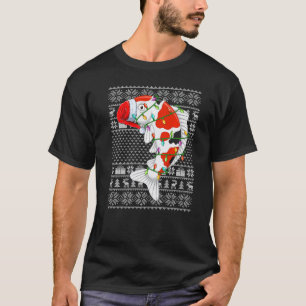 Ugly Sweater Style Xmas Lights Santa Koi Fish Chri