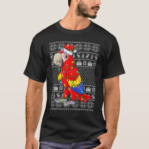 Ugly Sweater Style Xmas Lights Santa Parrot Bird C