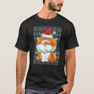 Ugly Sweater Style Xmas Lights Santa Persian Cat C