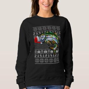 Ugly Sweater Style Xmas Lights Santa Tarpon Fish C
