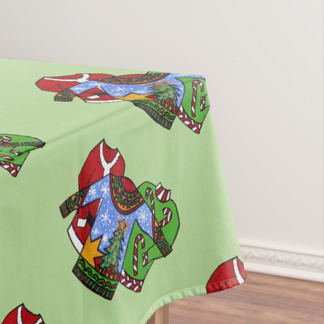 ugly sweater tablecloth (In Situ)