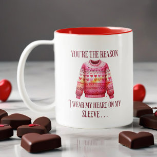 Ugly Sweater Valentines  Two-Tone Coffee Mug