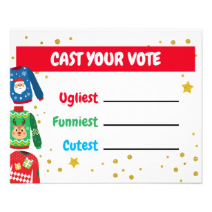 Ugly Sweater Voting Card