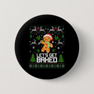Ugly Sweater Weed Christmas Xmas 6 Cm Round Badge