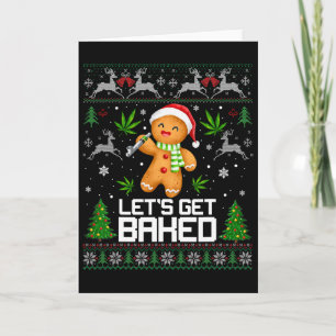 Ugly Sweater Weed Christmas Xmas  Card