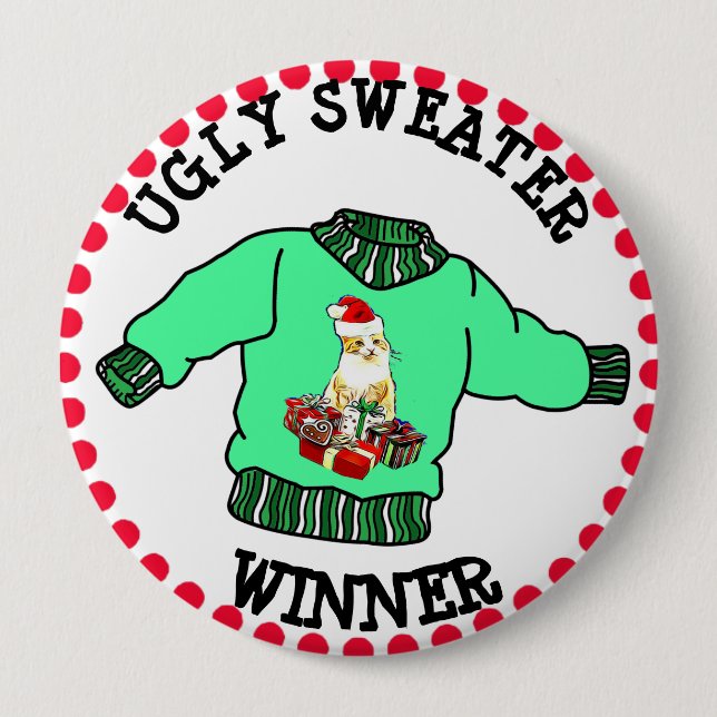 Ugly Sweater Winner Christmas Contest 10 Cm Round Badge (Front)