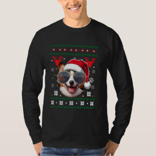 Ugly Sweater X-mas Santa Cardigan Welsh Corgi Dog 