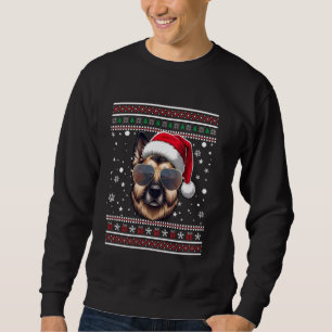 Ugly Sweater X-mas Santa German Shepherd Dog Chris