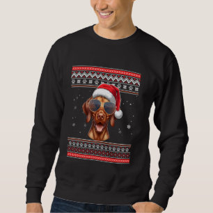 Ugly Sweater X-mas Santa Vizsla Dog Christmas