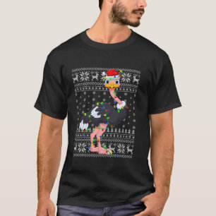 Ugly Sweater Xmas Lights Santa Hat Ostrich Bird Ch