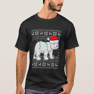 Ugly Sweater Xmas Lights Santa Hat Polar Bear Chri