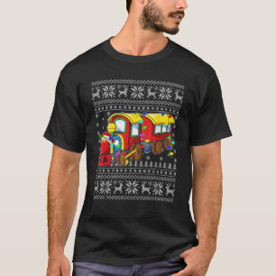Ugly Sweater Xmas Lights Santa Hat Train Christmas