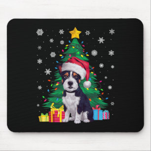Ugly Sweater Xmas Tree American Staffordshire Terr Mouse Pad
