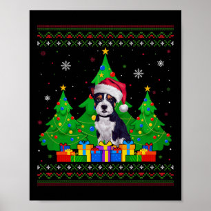 Ugly Sweater Xmas Tree American Staffordshire Terr Poster