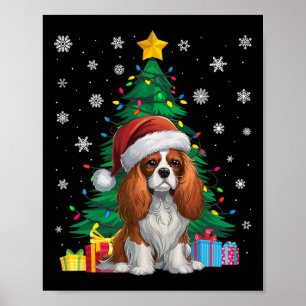 Ugly Sweater Xmas Tree Cavalier King Charles Spani Poster
