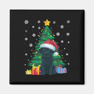 Ugly Sweater Xmas Tree Lights Black Labrador Dog S Magnet