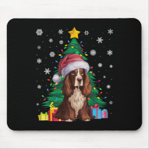 Ugly Sweater Xmas Tree Lights Boykin Spaniel Dog S Mouse Pad