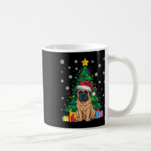 Ugly Sweater Xmas Tree Lights English Mastiff Dog Coffee Mug