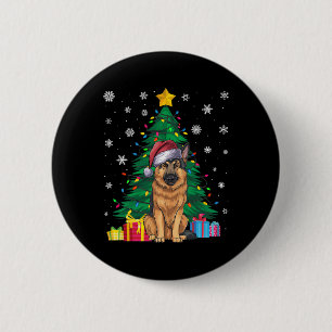 Ugly Sweater Xmas Tree Lights German Shepherd Dog  6 Cm Round Badge