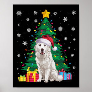Ugly Sweater Xmas Tree Lights Great Pyrenees Dog S Poster