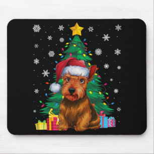 Ugly Sweater Xmas Tree Lights Scottish Terrier Dog Mouse Pad