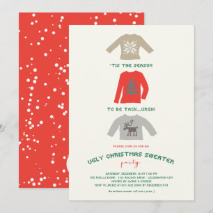 Ugly Tacky Christmas Sweater Retro Holiday Party Invitation