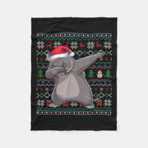 Ugly Wombat Lovers Xmas Sweater Santa Christmas Fleece Blanket