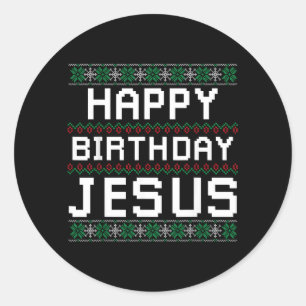 Ugly X-Mas Santa Claus Flying Bisonrel - Christmas Classic Round Sticker
