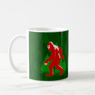 ugly xmas bigfoot yeti christmas trees coffee mug